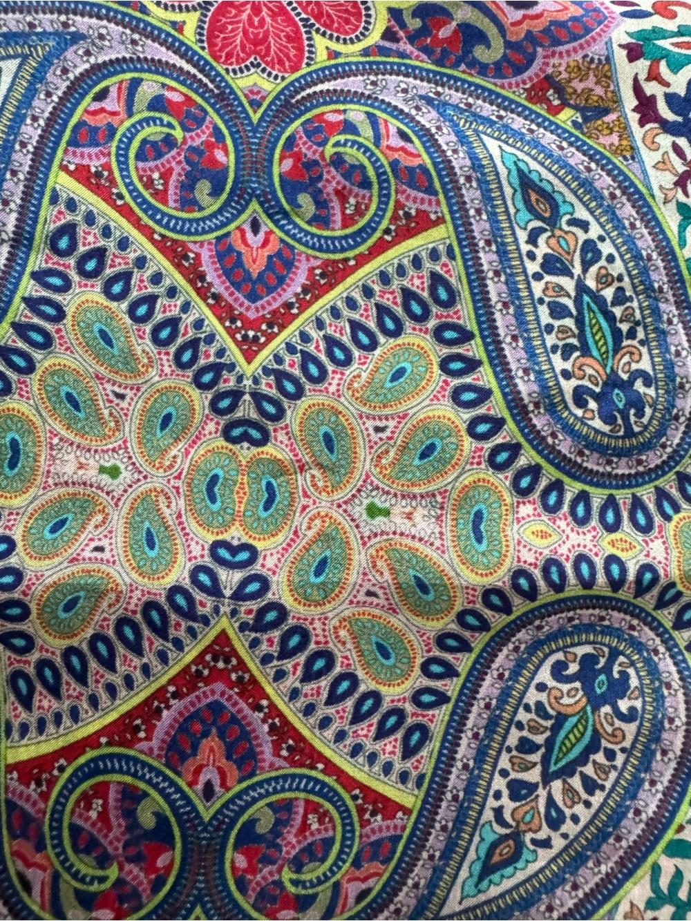 Johnny Was Silk Mix Print Oversized Tunic Blouse XL Boho Ikat Paisley boho - Picture 7 of 8